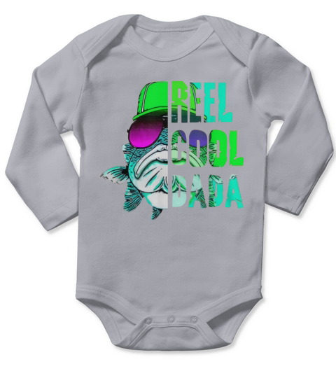 Father’s Days Fishing Reel Cool Dada shirt Long Sleeve Baby One-Piece