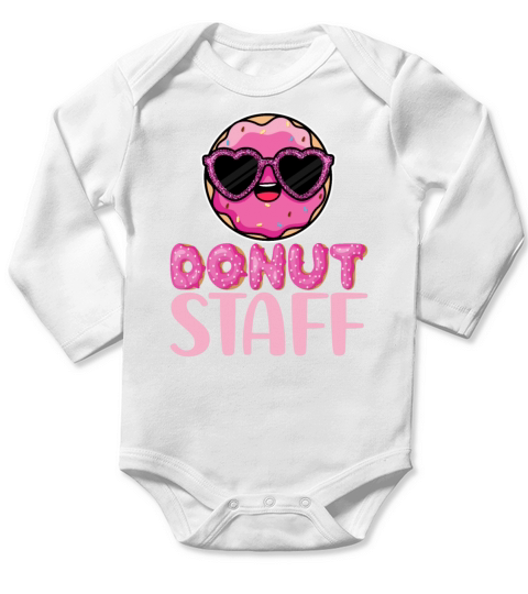 Funny Donut Staff Doughnut Maker Baker Chef Donut Long Sleeve Baby One-Piece