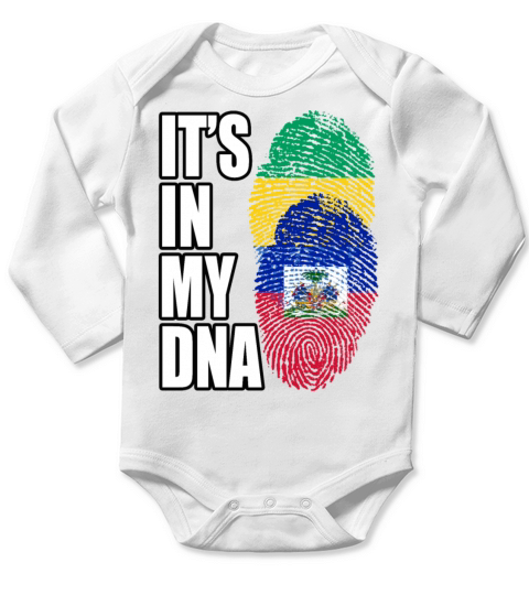 Gambian And Haitian Mix Heritage DNA Flag Long Sleeve Baby One-Piece