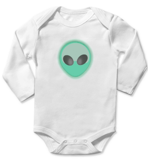 Glow Green Alien T Shirt Long Sleeve Baby One-Piece