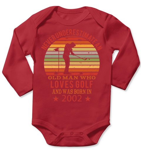 Golfing Golfplayers Vintage 2002 Birthday Long Sleeve Baby One-Piece