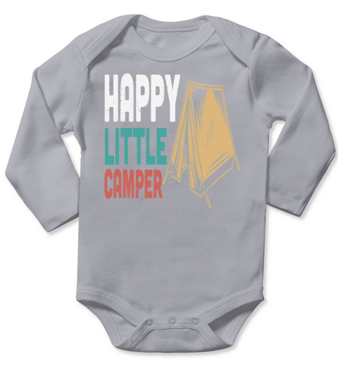 Happy Little Camper Retro Long Sleeve Baby One-Piece
