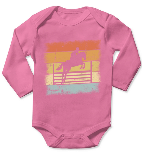 Horse Jumping Design Long Sleeve Baby One-Piece