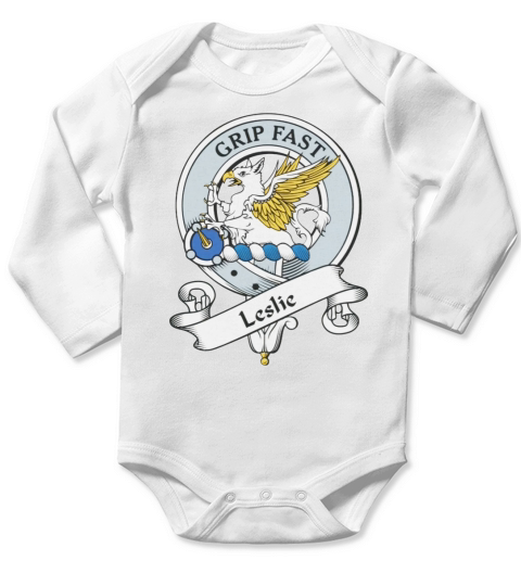 Leslie Clan Badge Scottish Clan Badges Long Sleeve Baby One-Piece