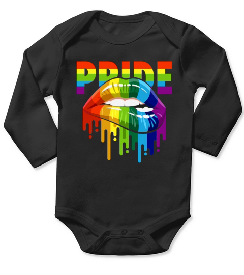 LGBT Rainbow Lips Gay Lesbian Trans Bi Pan Pride Long Sleeve Baby One-Piece