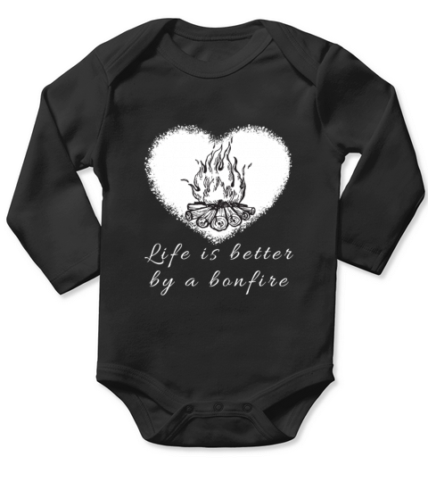 Life is better by a bonfire Camping Outdoor Retro Long Sleeve Baby One-Piece