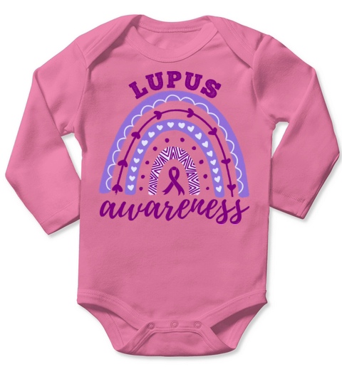 Lupus Awareness Month Rainbow Long Sleeve Baby One-Piece