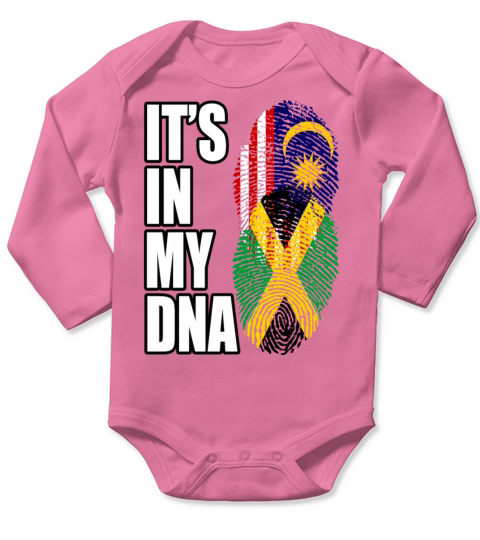 Malaysian And Jamaican Mix Heritage DNA Flag Long Sleeve Baby One-Piece