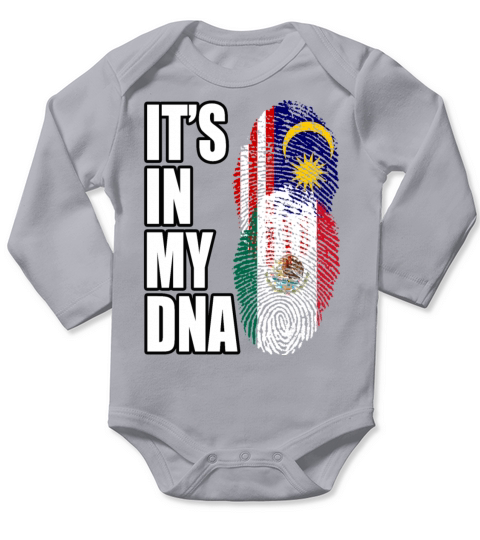 Malaysian And Mexican Mix Heritage DNA Flag Long Sleeve Baby One-Piece
