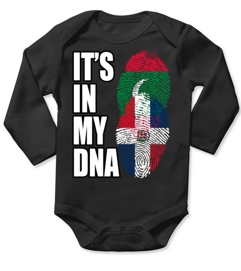 Maldivian And Dominican Mix Heritage DNA Flag Long Sleeve Baby One-Piece