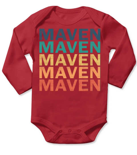 Maven Name T Shirt - Maven Vintage Retro Name Gift Long Sleeve Baby One-Piece