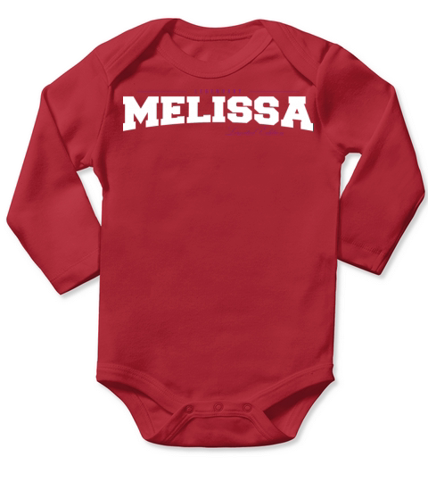 Melissa Name Limited Edition Funny Retro Vintage Long Sleeve Baby One-Piece