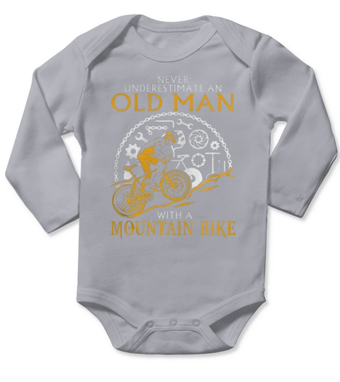 Never Underestimate an Old Man with a Mountain Bike T-Shirt Long Sleeve Baby One-Piece