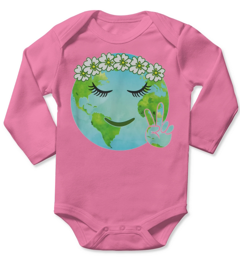 Official Flower Crown Mother Earth Long Sleeve Baby One-Piece