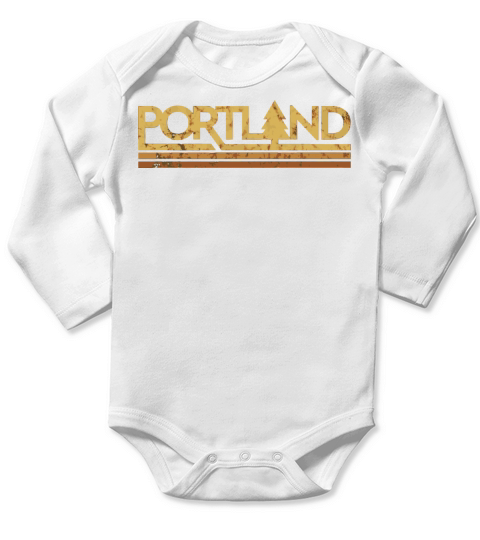 Retro Vintage Portland Oregon Long Sleeve Baby One-Piece