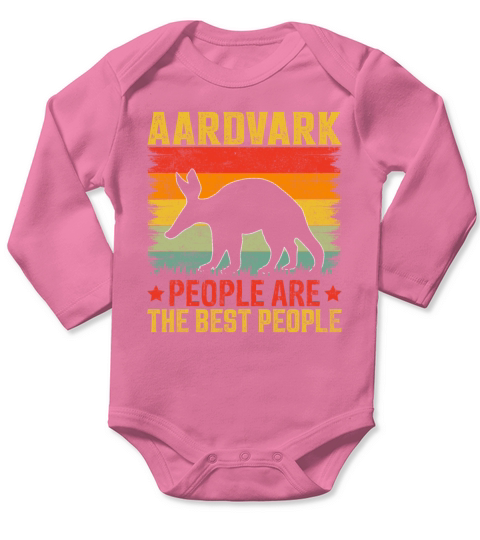 Retro Vintage Style Aardvark People Long Sleeve Baby One-Piece