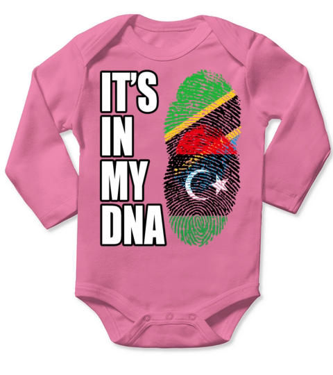 Tanzanian And Libyan Vintage Heritage DNA Flag Long Sleeve Baby One-Piece