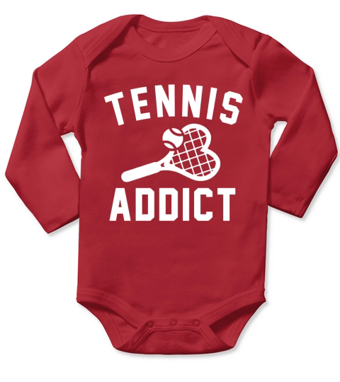 Tennis ball racket Ace sports team player mom dad tenis T shirt Long Sleeve Baby One-Piece
