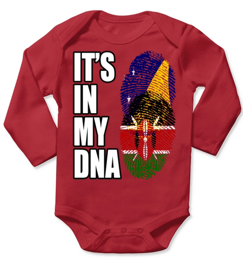 Tokelauan And Kenyan Mix Heritage DNA Flag Long Sleeve Baby One-Piece