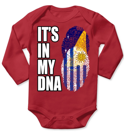 Tokelauan And Uruguayan Mix Heritage DNA Flag Long Sleeve Baby One-Piece