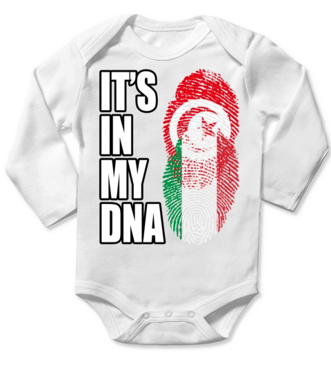 Tunisian And Italian Mix Heritage DNA Flag Long Sleeve Baby One-Piece
