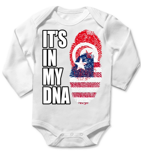 Tunisian And Liberian Mix Heritage DNA Flag Long Sleeve Baby One-Piece
