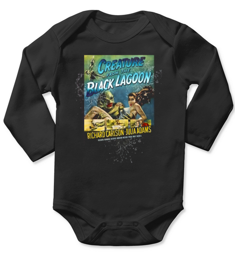 Vintage Creature From the Black Lagoon Halloween T-Shirt Long Sleeve Baby One-Piece