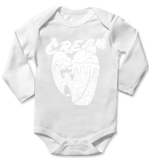 waffle ice cream wutang white Long Sleeve Baby One-Piece