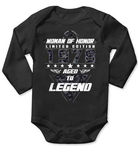 Woman of Honor 1978 Birthday Gift Women Camouflage Long Sleeve Baby One-Piece