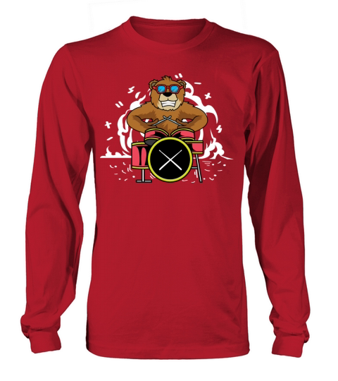 Bear Drummer Instrumentalist Gift Long sleeved Unisex