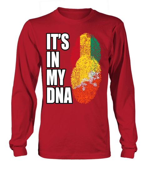 Guinean And Bhutanese Mix Heritage DNA Flag Long sleeved Unisex