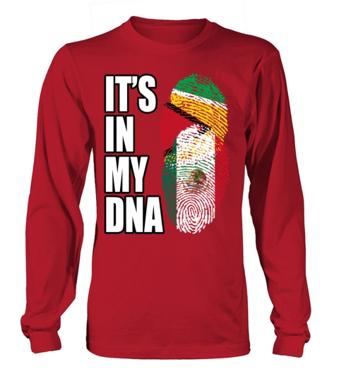 Guyanese And Mexican Mix Heritage DNA Flag Long sleeved Unisex