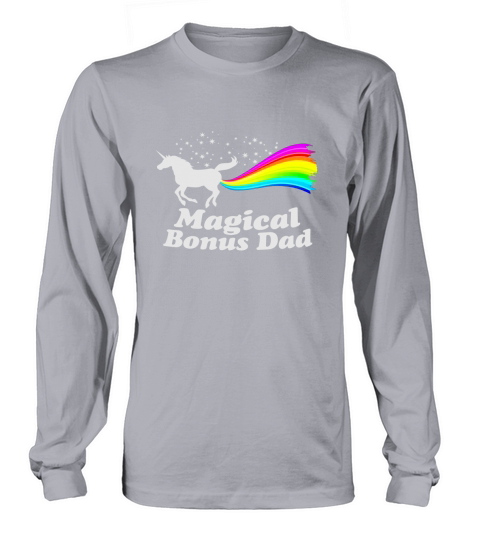 Magical Bonus Dad Unicorn Farting Rainbow T Shirt -Funny Tee Black Youth Long sleeved Unisex