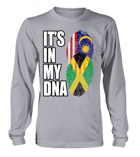 Malaysian And Jamaican Mix Heritage DNA Flag Long sleeved Unisex