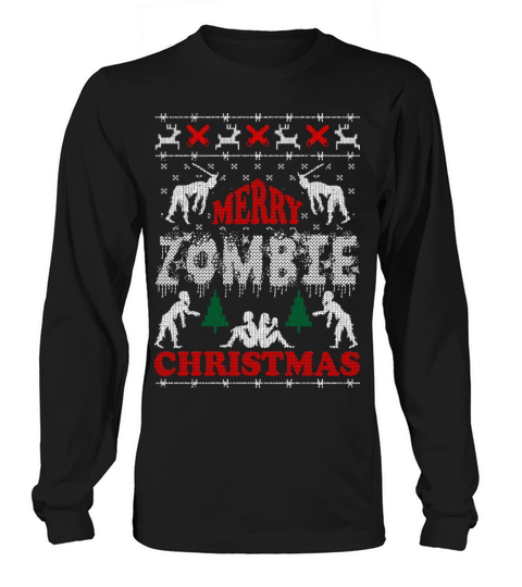 Merry Zombie Christmas Ugly Sweater Long sleeved Unisex