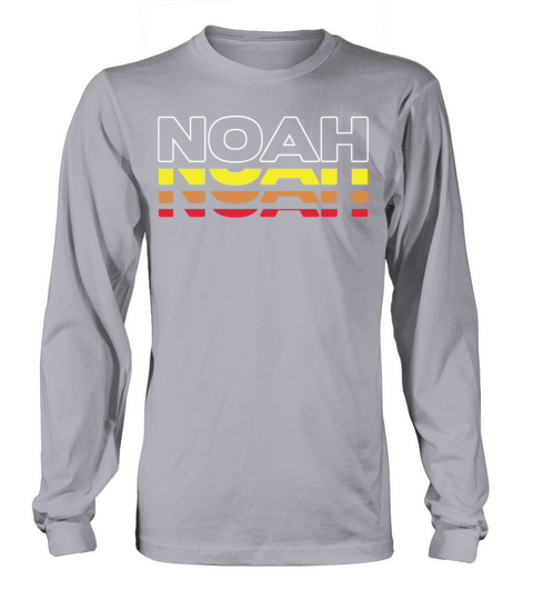Noah First Name Funny Vintage Sunset Noah Long sleeved Unisex