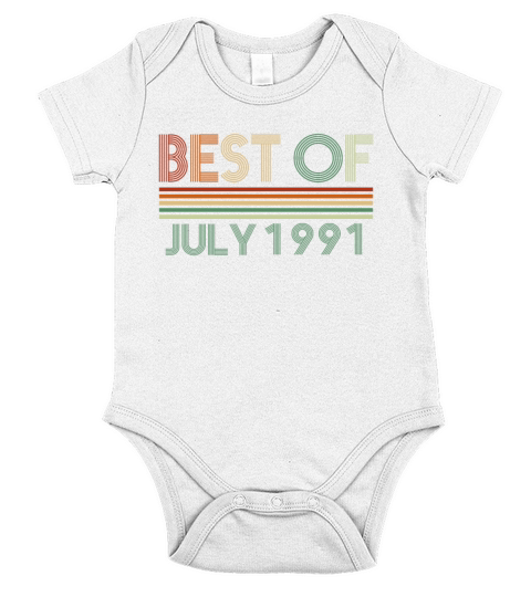 31st birthday July vintage 1991 gift idea Short Sleeve Baby One-Piece