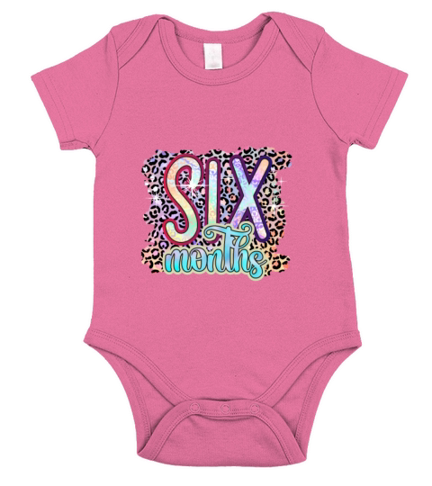 6 Six Months Funny Baby Birthday Gift Design Short Sleeve Baby One-Piece