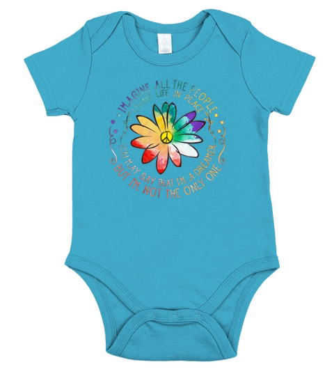 All The People Imagine Living Life In Peace Hippie shirt Short Sleeve Baby One-Piece