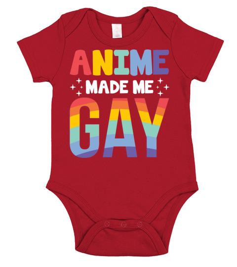 Anime Made Me Gay LGBTQ Support Rainbow Flag Short Sleeve Baby One-Piece