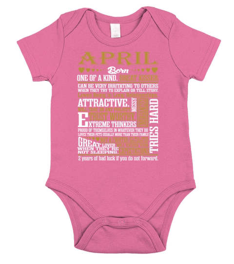 April Born One Kind Great Kisser Birth Month Gift T-Shirt Short Sleeve Baby One-Piece