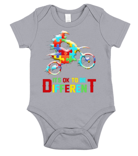 Autism Motorbike It’s Ok To Be Different shirtn Short Sleeve Baby One-Piece