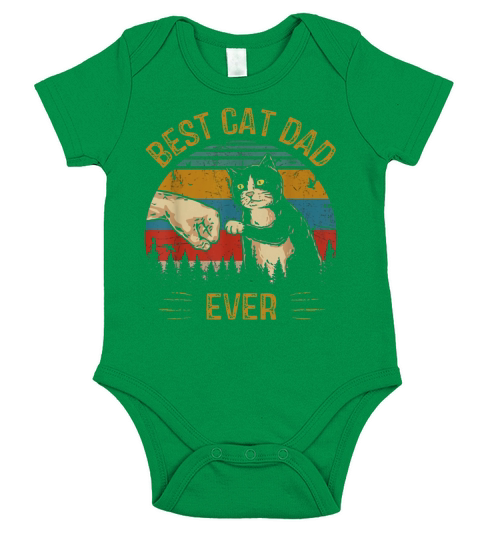 Best Cat Dad Ever Paw Fist Bump Fit Vintage shirt Short Sleeve Baby One-Piece