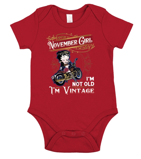 Betty Boop november girl i’m not old i’m vintage shirt Short Sleeve Baby One-Piece