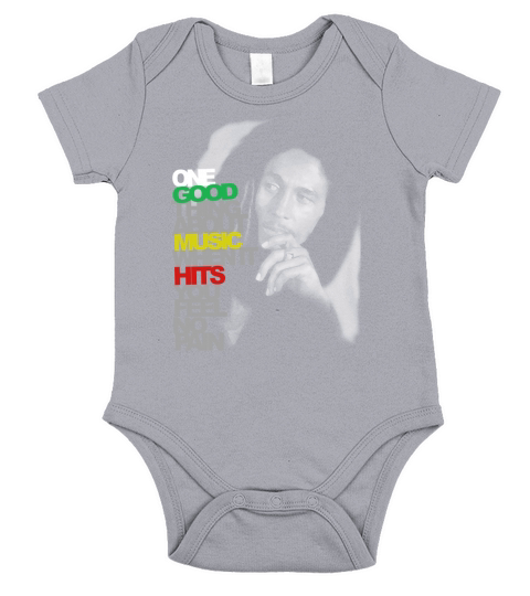 BOB MARLEY GOOD MUSIC HITS BLACK T-SHIRT Short Sleeve Baby One-Piece