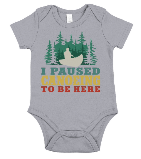 Canoe Canoeing Vintage I Paused Short Sleeve Baby One-Piece