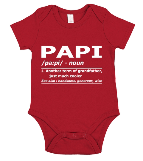 Definition Papi Funny Shirt Grandpa Dad Fathers Day Gift Short Sleeve Baby One-Piece