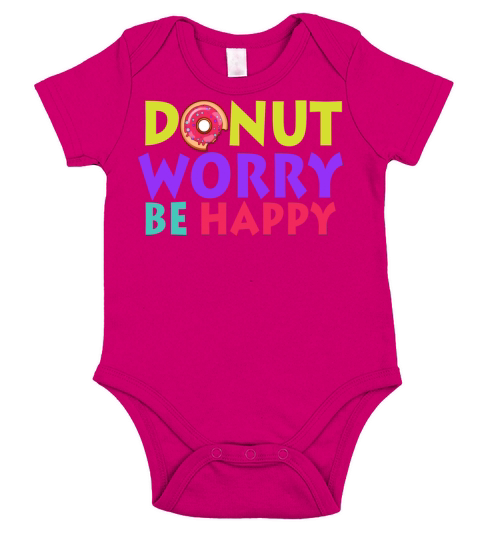 DONUT worry be happy Short Sleeve Baby One-Piece