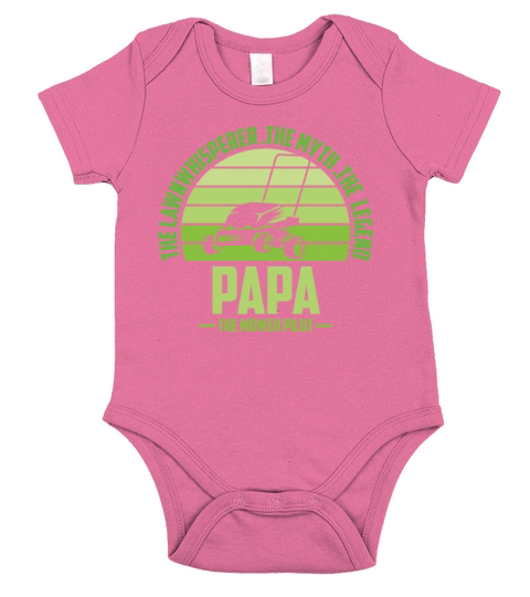 Funny Papa Lawn Mowing Shirt Lawn Mower Mow Summer Short Sleeve Baby One-Piece
