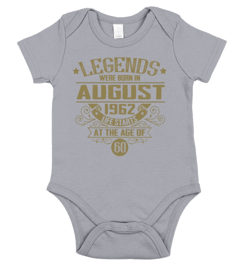Funny Sayings August Birthday 1962 Vintage Short Sleeve Baby One-Piece